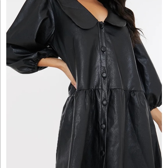 Lorna luxe smock dress with supersize collar - Picture 4 of 7